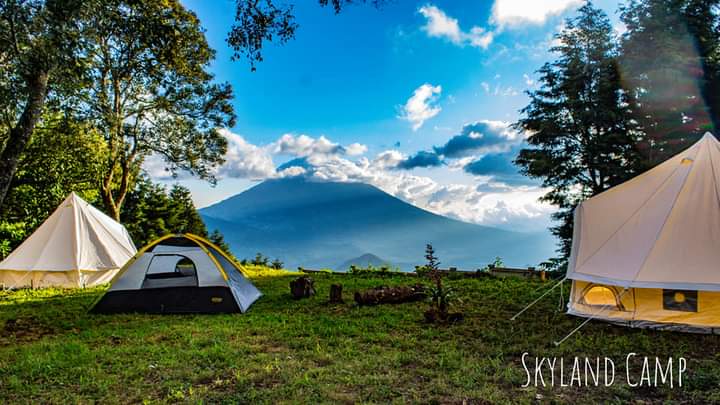 Volcano glamping site in Guatemala